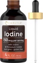 Carlyle Liquid Iodium Drops 4 fl oz 124; 150 mcg 124; Iodium & Pottamine Iodide Supplement 12.4; Vegetarian Liquid Tincture 124; Non-GMO, Gluten Free