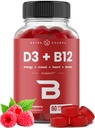 NutraChamps Vitamin D3 & B12, Methyyl B12 Gummies for Dewata & Kid, Enhanced with Vitamin D 3 & B9 Vitamin Found, Natural Energy, Mood, Metabolisme & Focus, Raspberry, 60 Gummi