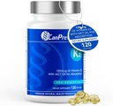 CanPrev K2 120mcg dengan Organic Coconut Oil, 120 Softgels 120-Day Supply - Enhanced Absorpsi untuk Optimal Bone and Teeth Support, High Potency Vitamin K2 untuk Mempertahankan Tulang dan Gigi Kuat