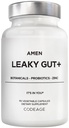 Tambahan Amen Leaky Gut - Advanced Formula dengan Biovailable L Glutamine, Zinc, Turmeriic, DGL Licorice Root - Marshmallow - Programted & Fermented Prespion - Vegan, Non-GMO - 90 Capsules