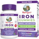 MaryRuth Organics Iron Gummies for 14 + with Vitamin C for Absorpsi 124; Sugar Free Suplement, Gummy Iron Suplement + VIT C 124; Energy Metabolisme 124; Cellular Health 124; Ammune Support 124; Vegan 124; Non-GMO 124; 60 Count