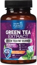 Capsules Ekstrak Hijau - Standardisasi 45% EGG & 98% Polyphenols - 3X Tea Green Natural Energy, Herbal Suplemen dengan Dukungan Kesehatan Hati & Antioksidant, Botol di Amerika Serikat - 60 Kapsul
